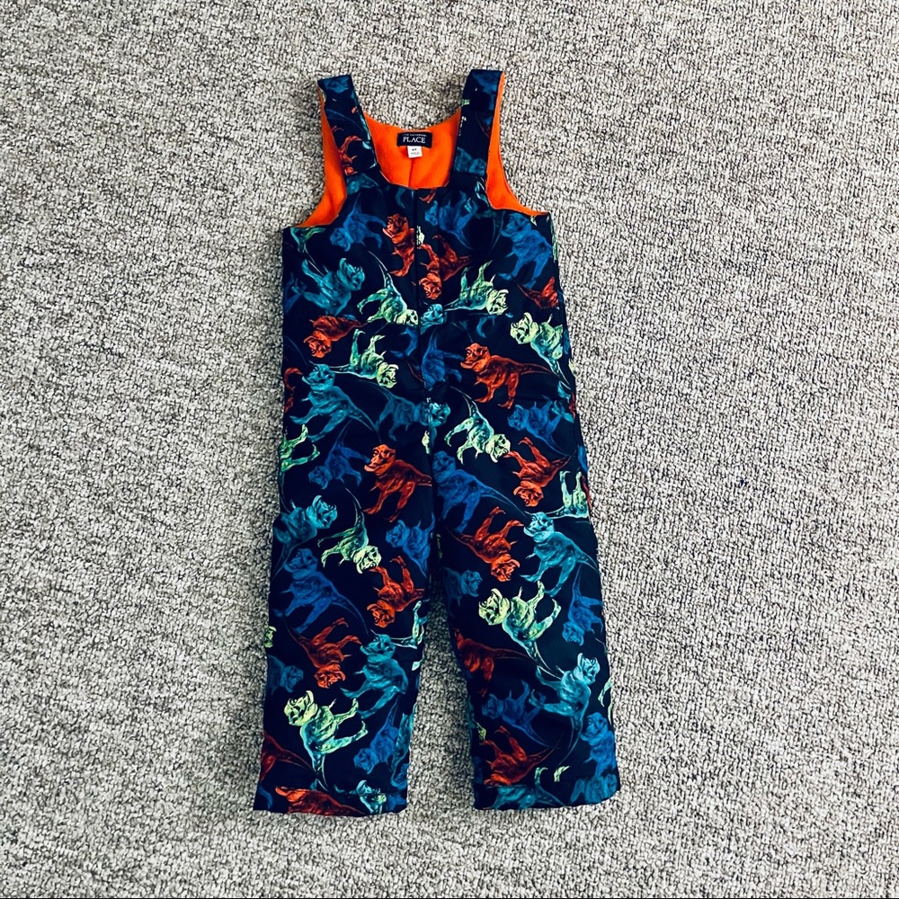 Dinosaur snowbib / snowpants - 4T